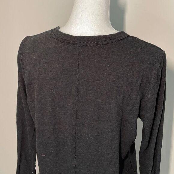 Z Supply Womens Long Sleeve T-Shirt Crewneck Top Cotton Blend Size Small Black - Picture 4 of 9